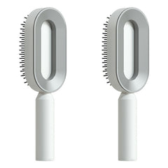 Self Cleaning Hair Brush For Women One-key Cleaning Hair Loss Airbag Massage Scalp Comb Anti-Static Hairbrush - XMART