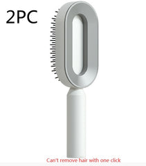 Self Cleaning Hair Brush For Women One-key Cleaning Hair Loss Airbag Massage Scalp Comb Anti-Static Hairbrush - XMART