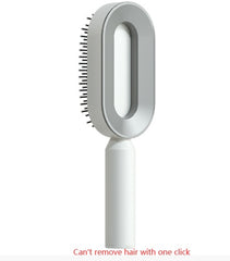 Self Cleaning Hair Brush For Women One-key Cleaning Hair Loss Airbag Massage Scalp Comb Anti-Static Hairbrush - XMART